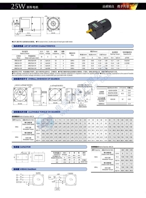 25W 220V交流齒輪減速剎車電機(jī)——4RK25GN-CM產(chǎn)品介紹